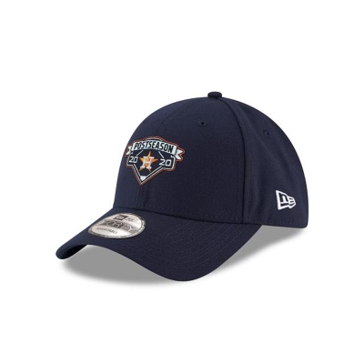 Blue Houston Astros Hat - New Era MLB Postseason Locker Room 9FORTY Adjustable Caps USA0143856